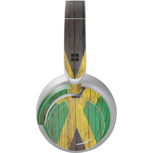 Jamaican Flag Dark Wood Surface Headphones Skin